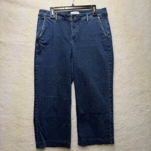 Lane Bryant High Rise Trouser Jeans 14s Flex Magic Waistband Wide Leg Dark Wash